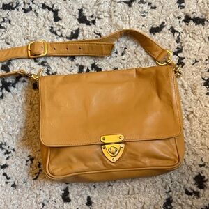 Vintage camel Leather Shoulder Bag
